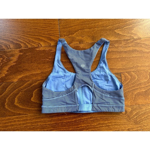 Lululemon Sports Bra Athletic Yoga Fitness Activewear Purple Striped Size 6 - Picture 3 of 5